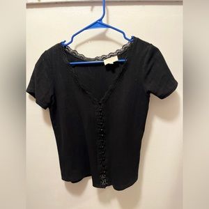 Sézane size XS black top with lace details